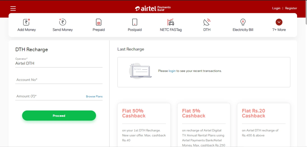 Recharge Dth