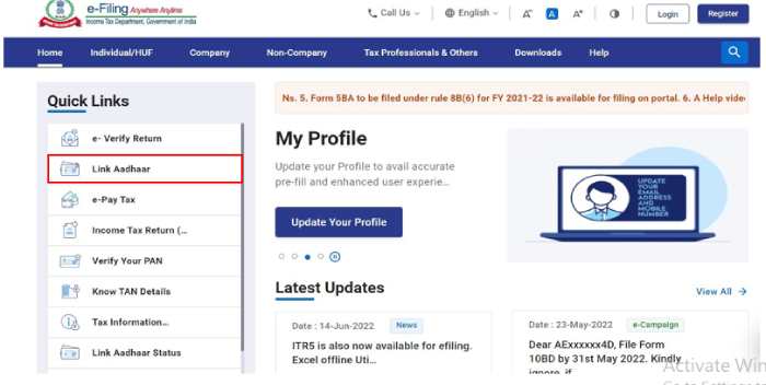 Link Pan With Aadhaar Card