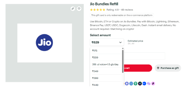 Bitrefill Choose Plan or Amount Bitrefill Choose Plan or Amount