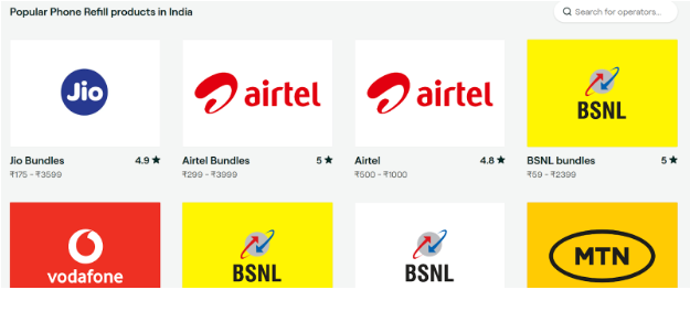 Bitrefill Pick a Mobile Operator Bitrefill Pick a Mobile Operator